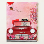 ゴールデンレトリエバードッグカーとハートバレンタイン プランナー手帳 (裏面)