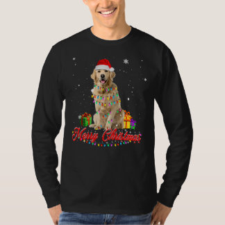 ゴールデンレトリエバードッグクリスマスサンタ Tシャツ