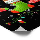 ゴールデンレトリエバードッグクリスマスソックス照明パピー ポスター (角)