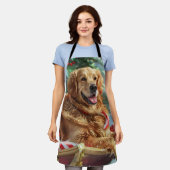 ゴールデンレトリエバードッグクリスマスフェスティバル エプロン (着用した状態)