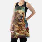 ゴールデンレトリエバードッグクリスマスフェスティバル エプロン (インサイチュ)