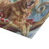 ゴールデンレトリエバードッグクリスマスフェスティバル カッティングボード (角)