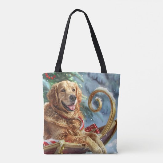 ゴールデンレトリエバードッグクリスマスフェスティバル トートバッグ (裏面)