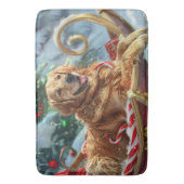 ゴールデンレトリエバードッグクリスマスフェスティバル バスマット (正面縦)