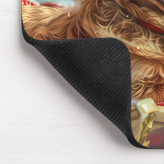 ゴールデンレトリエバードッグクリスマスフェスティバル マウスパッド (コーナー)