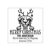 ゴールデンレトリエバードッグクリスマス差出人住所 ラバースタンプ (インプリント)