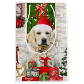 ゴールデンレトリエバードッグクリスマス抱き枕 ミディアムペーパーバッグ (正面)
