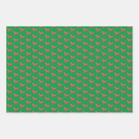 ゴールデンレトリエバードッグシルエットグレンウメリーーフマス ラッピングペーパーシート (正面3)