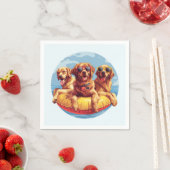 ゴールデンレトリエバードッグスサマープールフロティー スタンダードカクテルナプキン (インサイチュ)