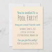 ゴールデンレトリエバードッグスサマープールフロティー 招待状 (裏面)