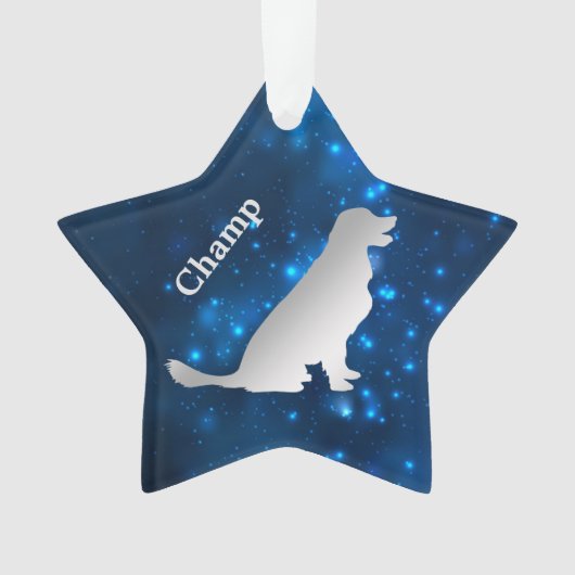 ゴールデンレトリエバードッグスターパーソナライズされたオーナメント オーナメント (正面)