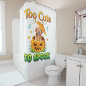 ゴールデンレトリエバードッグハロウィーンを台無しにするにはあまりにも可愛い シャワーカーテン (インサイチュ)
