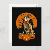 ゴールデンレトリエバードッグハロウィーン シーズンポストカード (正面/裏面)