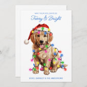 ゴールデンレトリエバードッグパーソナライズされたフューリー&ブライト シーズンカード (正面/裏面)