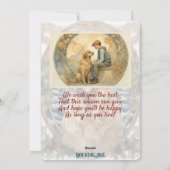 ゴールデンレトリエバードッグビンテージクリスマスカード シーズンカード (裏面)