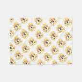 ゴールデンレトリエバードッグペットアニマルウォーター色 フリースブランケット (正面(横))