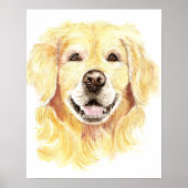 ゴールデンレトリエバードッグペットアニマルウォーター色 ポスター (正面)