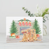 ゴールデンレトリエバードッグラバークリスマス シーズンカード (スタンド正面)