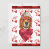 ゴールデンレトリエバードッグラバーバレンタインギフト シーズンカード (正面)