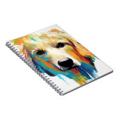 ゴールデンレトリエバードッグワイルド自然絵を描動物 ノートブック (右側)