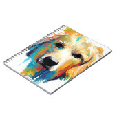 ゴールデンレトリエバードッグワイルド自然絵を描動物 ノートブック (左側)