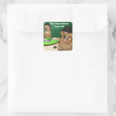 ゴールデンレトリエバードッグ遊ズトランプのポーカー スクエアシール (バッグ)