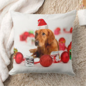 ゴールデンレトリエバードッグwレッドサンタハットクリスマス クッション (ブランケット)