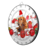 ゴールデンレトリエバードッグwレッドサンタハットクリスマス ダーツボード (正面右)