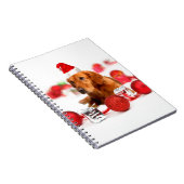 ゴールデンレトリエバードッグwレッドサンタハットクリスマス ノートブック (右側)