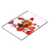 ゴールデンレトリエバードッグwレッドサンタハットクリスマス ノートブック (左側)