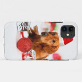 ゴールデンレトリエバードッグwレッドサンタハットクリスマス Case-Mate iPhoneケース (裏面(横))