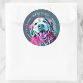 ゴールデンレトリエバーネオンカラー名前をカスタムするアドレス ラウンドシール (バッグ)