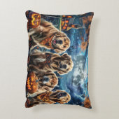 ゴールデンレトリエバーハロウィン不気味 アクセントクッション (裏面(縦))