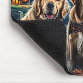 ゴールデンレトリエバーハロウィン不気味 マウスパッド (コーナー)