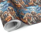 ゴールデンレトリエバーハロウィン不気味 ラッピングペーパー (ロールコーナー)