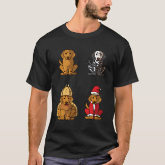 ゴールデンレトリエバーハロウィーンの感謝祭のためのキリスト Tシャツ