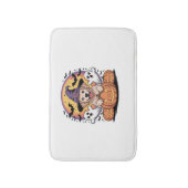 ゴールデンレトリエバーハロウィーンウィッチクラシックドッグTシー バスマット (正面縦)