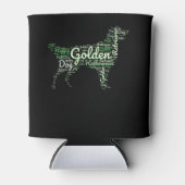 ゴールデンレトリエバーハロウィーンタイポグラフィ 缶クーラー (正面)