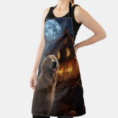 ゴールデンレトリエバーハロウィーンホラー エプロン (インサイチュ)