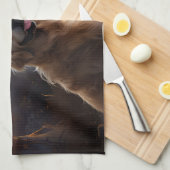 ゴールデンレトリエバーハロウィーンホラー キッチンタオル (四つ折り)