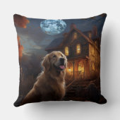 ゴールデンレトリエバーハロウィーンホラー クッション (裏面)