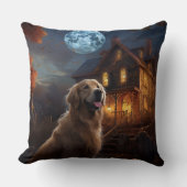 ゴールデンレトリエバーハロウィーンホラー クッション (正面)