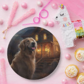 ゴールデンレトリエバーハロウィーンホラー ペーパープレート (パーティー)