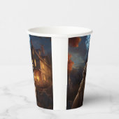 ゴールデンレトリエバーハロウィーンホラー 紙コップ (右)