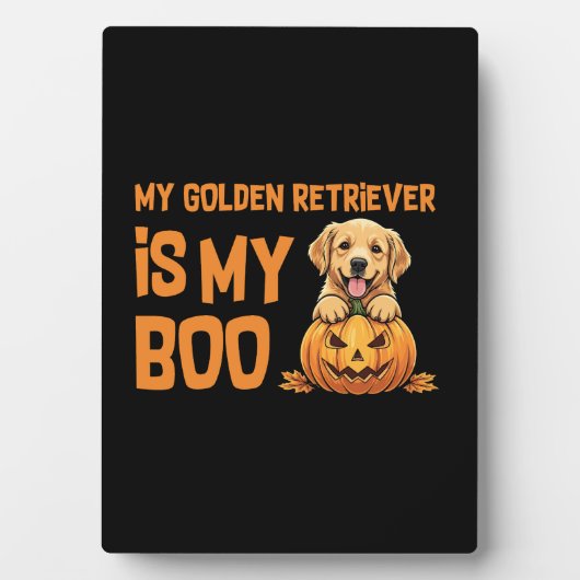 ゴールデンレトリエバーハロウィーン フォトプラーク (正面)