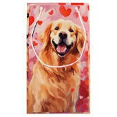 ゴールデンレトリエバーバレンタインデー スモールペーパーバッグ (裏面)