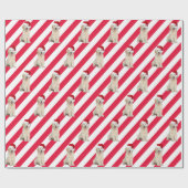 ゴールデンレトリエバーパピオンストライプズ ラッピングペーパー (フラット)