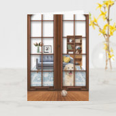 ゴールデンレトリエバーパピグッドウェルカード カード (黄色い花)