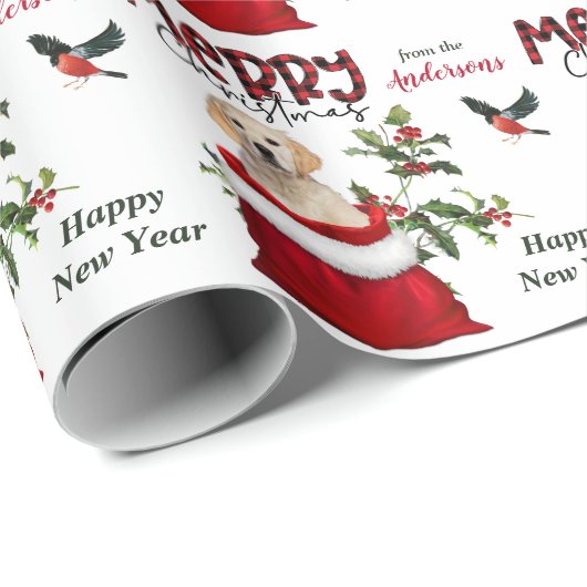 ゴールデンレトリエバーパピーインクリスマス抱き枕 ラッピングペーパー (ロールコーナー)