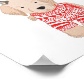 ゴールデンレトリエバーパピークリスマスセーター〔雄ジカの〕枝角 ポスター (角)